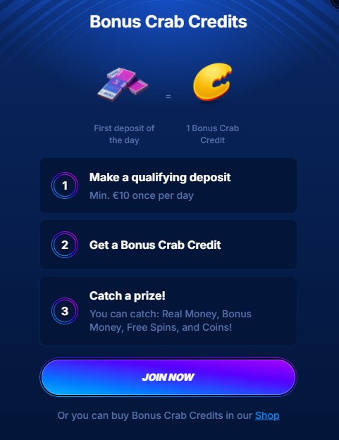 Bonus Crab mini-igra i registracija u Boomerang Casinu