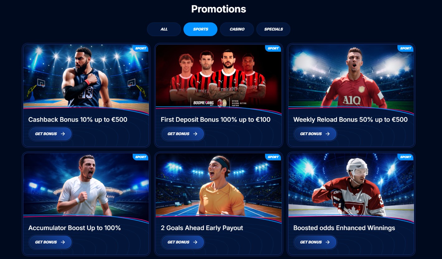 Boomerang bet promocije za sportsko klađenje i cashback